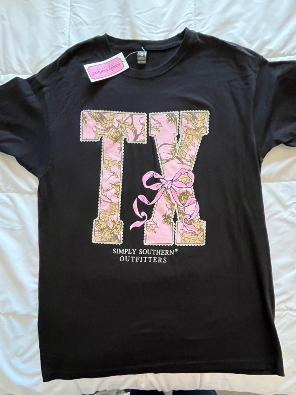 Simply Southern “TX” Black Tee size Medium
